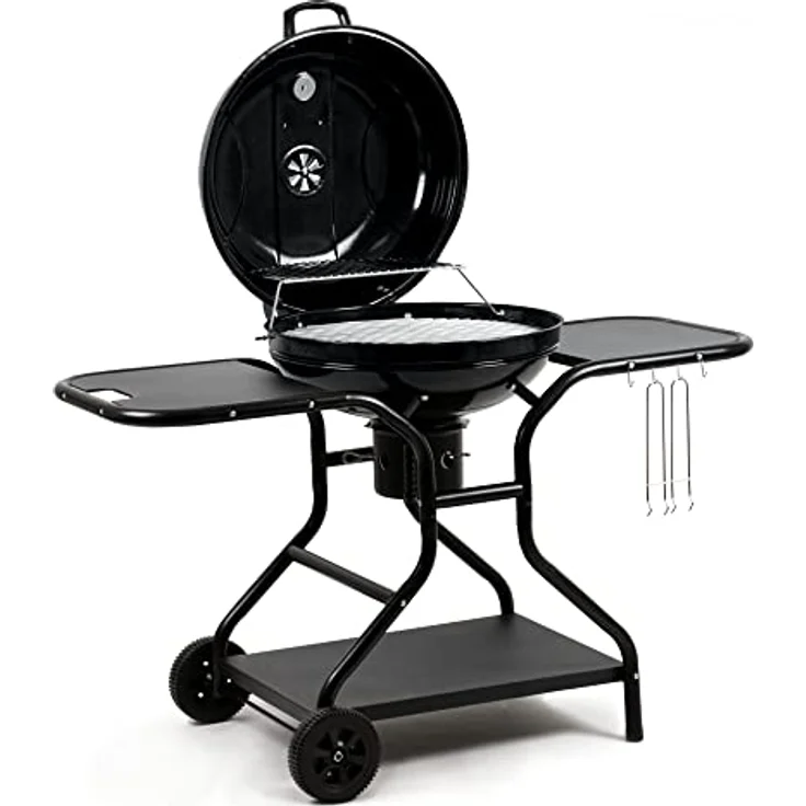BBQ-Toro Kugelgrill Ø 57 cm mit Ablagefläche und Grillrostheber | Grillfläche Ø 54,5 cm | BBQ Kugelgrill Holzkohle, Barbecue Kugelgrill, Grill Holzkohle rund, Holzkohlegrill mit Deckel - Preisvergleich – Bild 1