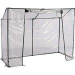 Spetebo Tomatengewächshaus transparent - 200 x 150 cm - Foliengewächshaus für Tomaten - Treibhaus Pflanzen Zelt Gewächshaus mit aufrollbarer Tür