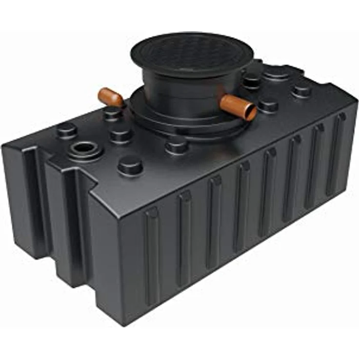 GreenLife Regenwasser-Flachtank 2.000 l mit Biovitor Erdtank Entwässerungstank Wasserspeicher, 220 x 120 x 120 cm, grün – Bild 1