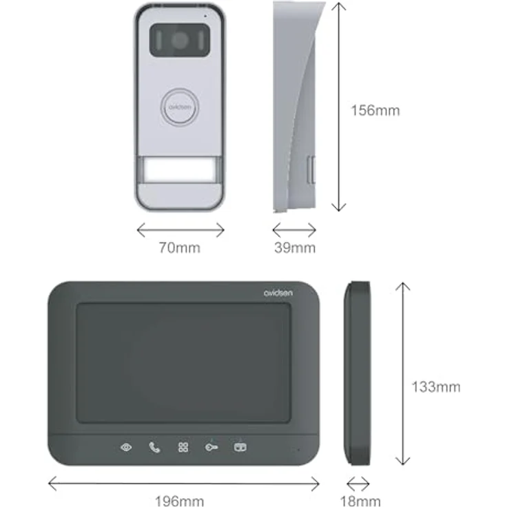 Avidsen Video-Türsprechanlage Prima 7, 7-Zoll-Monitor, Aluminium, Beleuchtetes Namensschild – Bild 8