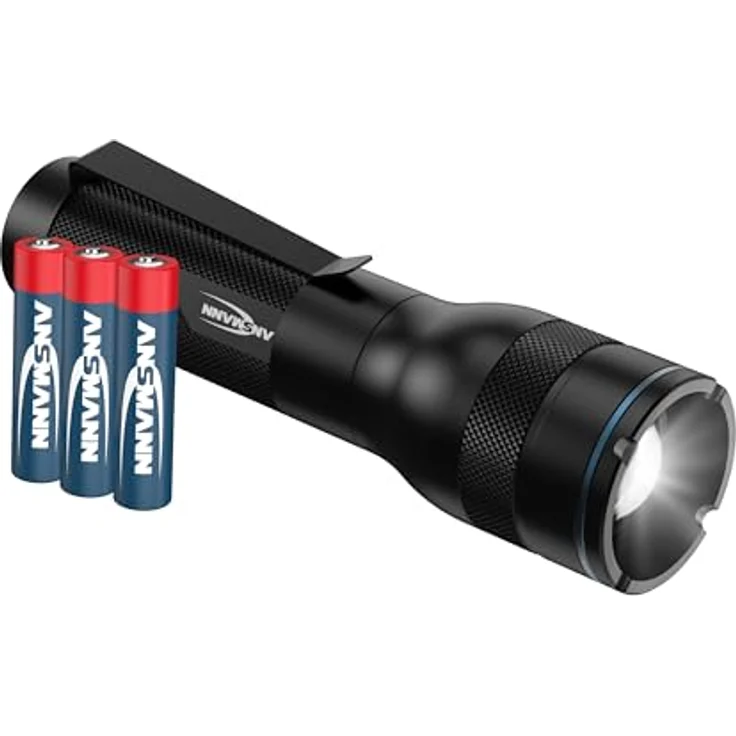ANSMANN LED Adventure Taschenlampe, robuste Outdoor Taschenlampe mit 470 lm, drei Leuchtmodi, spritzwassergeschützt, ideal für Camping & Angeln – Bild 1