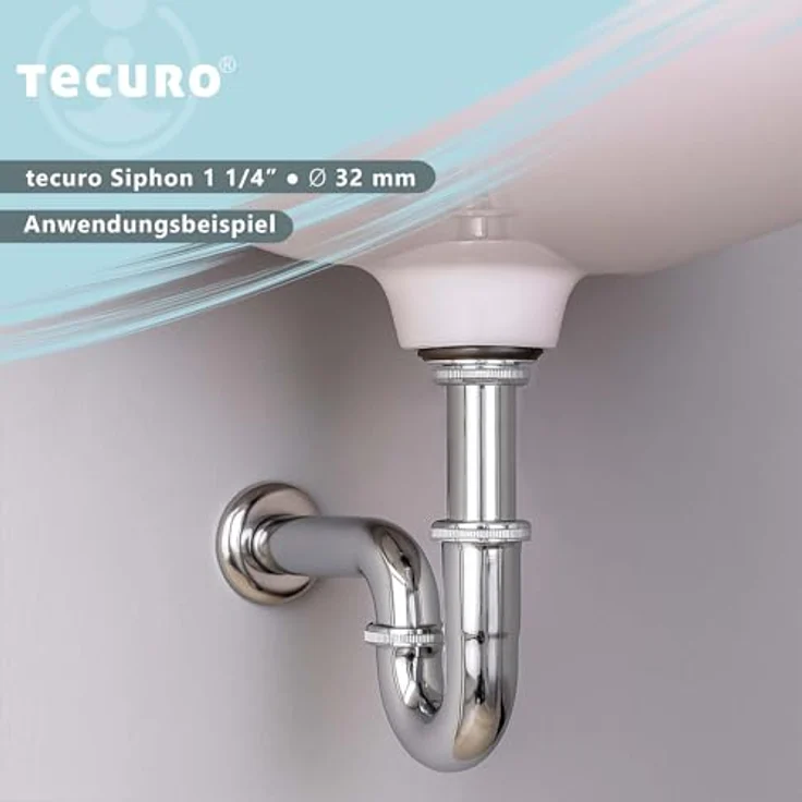 PROFI Röhrengeruchsverschluss Siphon extra lang EDELSTAHL - Tecuro – Bild 6