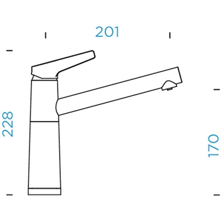 Schock Küchenarmatur SC-510 FA ND, Niederdruck mit Festauslauf und 360° Schwenkbereich, Quarzkomposit-Oberfläche – Bild 3