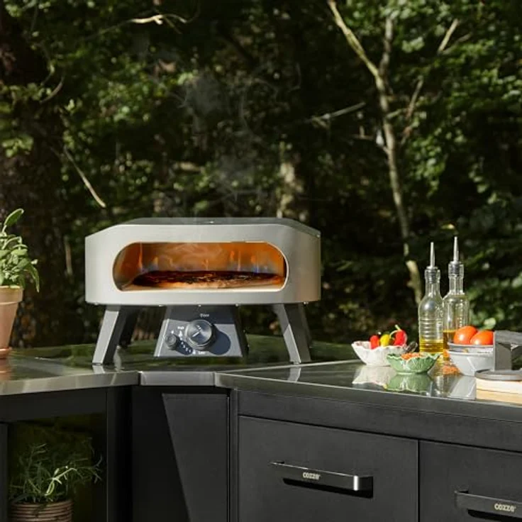 Cozze Pizzaofen Classic, Gasofen mit 6000 W Leistung, graues Edelstahl-Design, 13 Zoll Format – Bild 2
