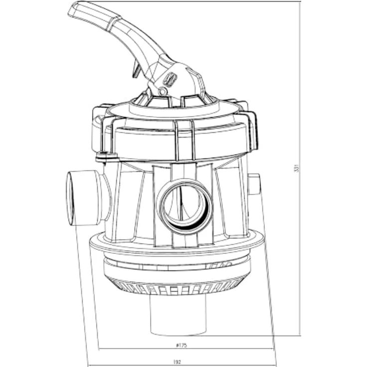 COIL 7-Wege-Ventil für Sandfilteranlagen, Mehrwegeventil mit Rückspülfunktion und Winterstellung, für 32/38-mm-Anschlüsse – Bild 7
