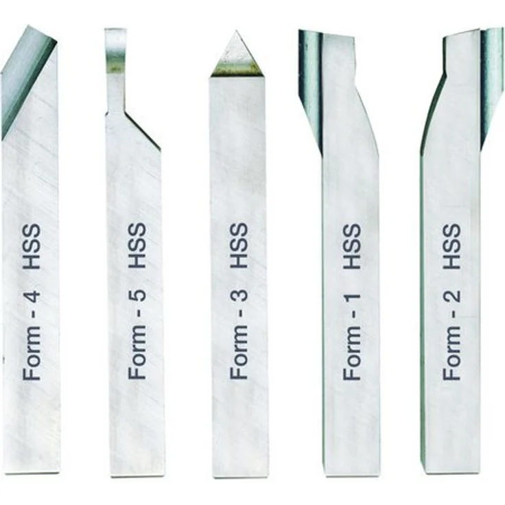 PROXXON INDUSTRIAL Bohrer- und Bitset 24550, 5-teiliges Set aus Schruppstahl, Abstechstahl, Spitzstahl und Seitenstahl im Holzkästchen – Bild 1