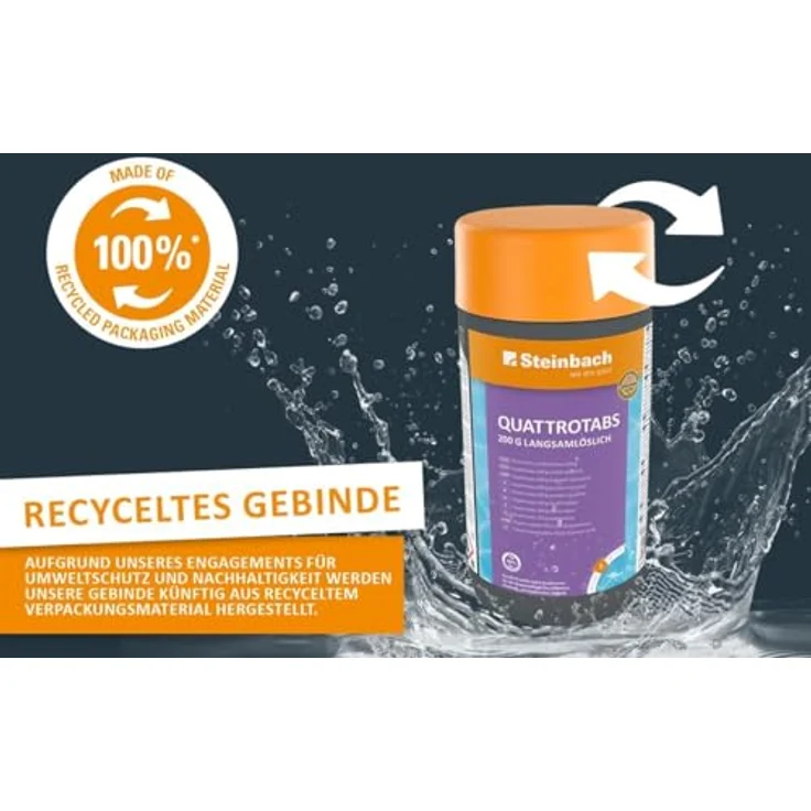 Steinbach Quattrotabs organisch, Multifunktionstabletten zur Schwimmbadwasserpflege, 200 g / 1 kg – Bild 3