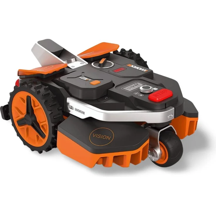 WORX Landroid Vision M550 WR205E, Mähroboter ohne Begrenzungskabel, für Gärten bis 550m², mit KI-Hindernisvermeidung, schwarz/orange