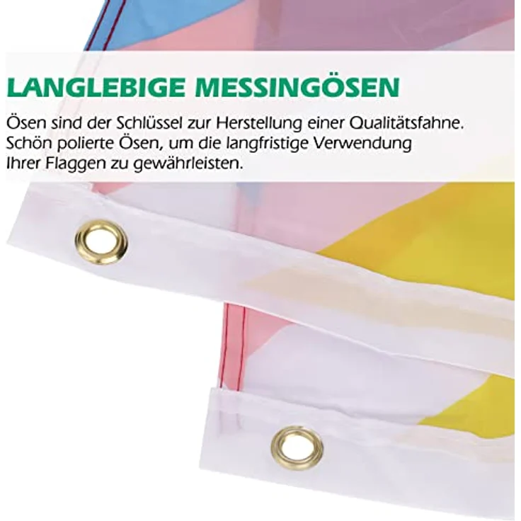 MOGADEE® Progress Pride Flag, Regenbogen Flagge 150x90cm, Wetterfest mit 2 Messingösen für Außenbereich – Bild 4