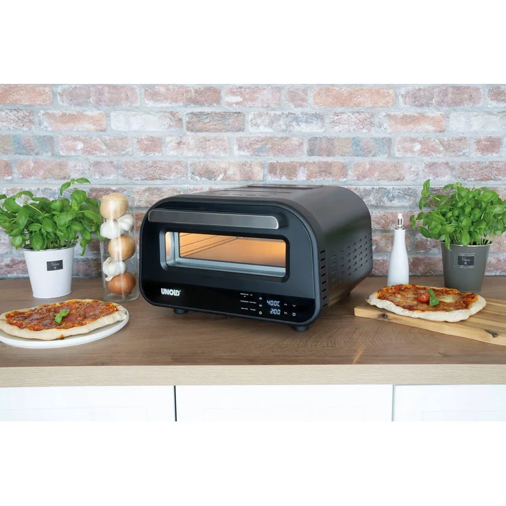 Unold Pizzaofen Don Luigi 68815, Elektrischer Pizzaofen mit 1700 W und hitzebeständiger Glasfaser-Türdichtung - Preisvergleich – Bild 1
