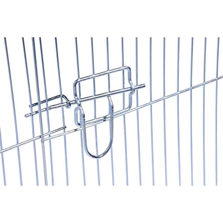 dobar® 80614 Freilaufgehege 6-eckig verzinkt aus Metall mit Nylon Netz - Kaninchengehege für Jungtiere für draußen - Nagergehege wetterfest 123 x 106 x 60 cm - Silber – Bild 5