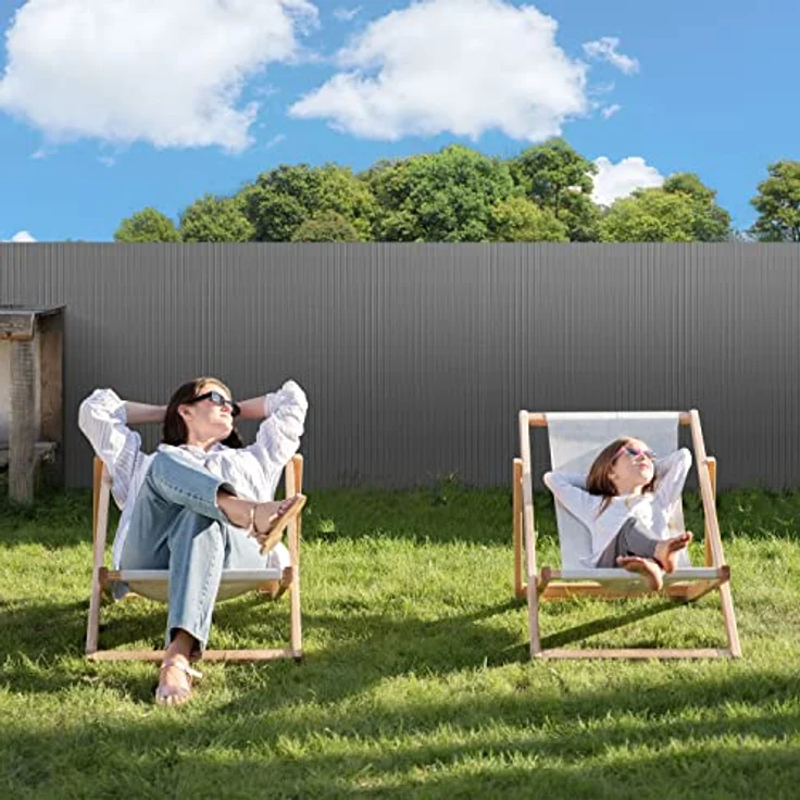 Ribelli® PVC Sichtschutzmatte, Sichtschutzzaun für Balkon und Garten, wetterbeständig, Anthrazit (160 x 1000 cm) – Bild 2
