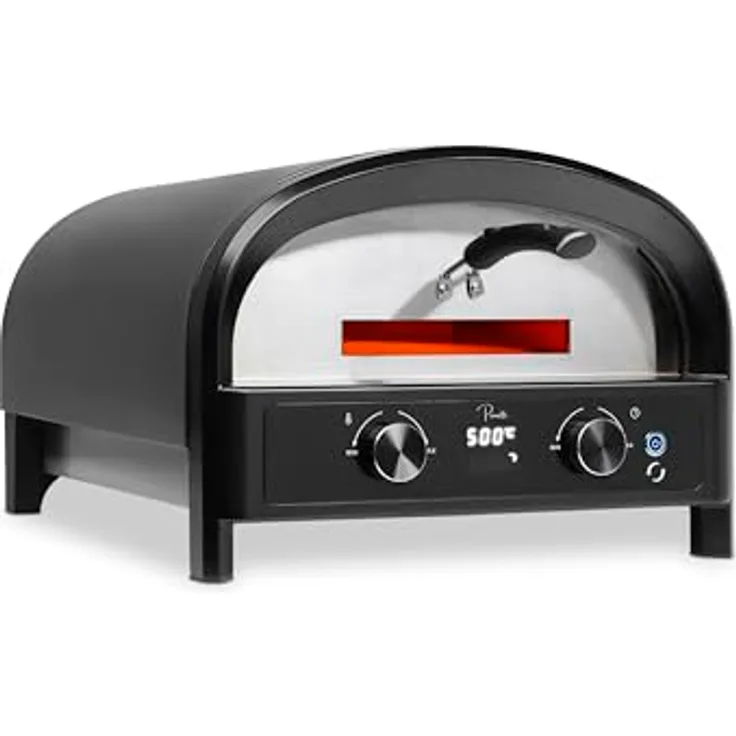 Panetti Pizzetta Primo – Elektrischer Pizzaofen mit 500 °C, rotierendem Stein & Infrarot, Pizza in 90 Sek. fertig