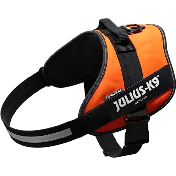 JULIUS K-9 IDC Powergeschirr, Größe: 3XL/4, UV Orange - Reflektierende Elemente, austauschbare Klettaufschriften, robuste Konstruktion – Bild 1
