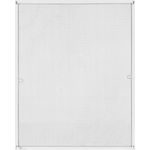 Juskys Fliegengitter mit Alu-Rahmen 100 x 120 cm – Insektenschutz für Fenster zum Einhängen – Insektenschutzgitter UV-beständig in Weiß