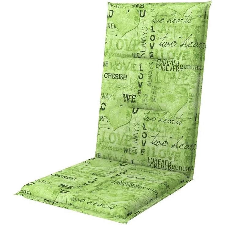 Doppler Hochlehnerauflage Spot ca. 118x48x5 cm Herzen grün