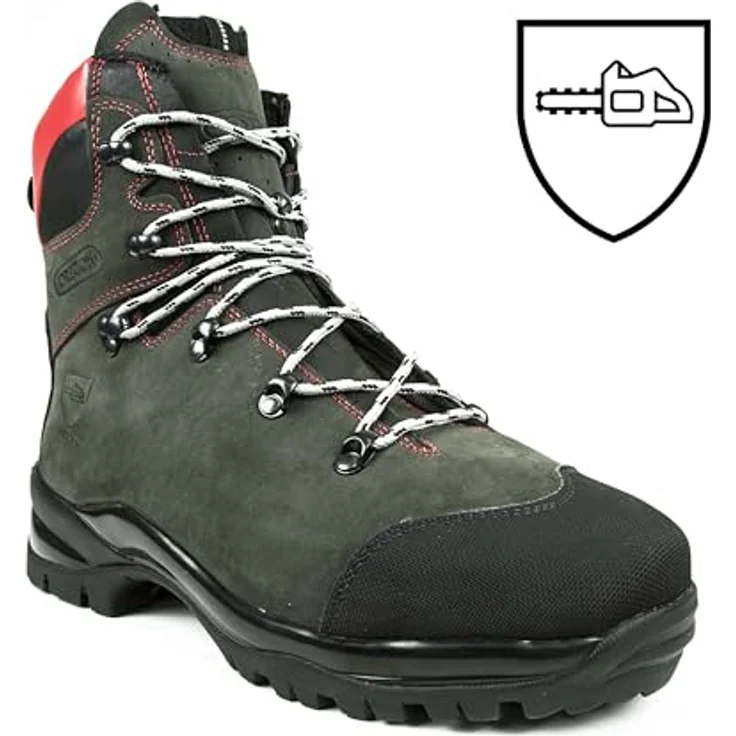 OREGON® Schnittschutzstiefel Klasse 2 Fiordland, Leder, wasserdicht, bis 300°C, Größe 43, grün – Bild 2