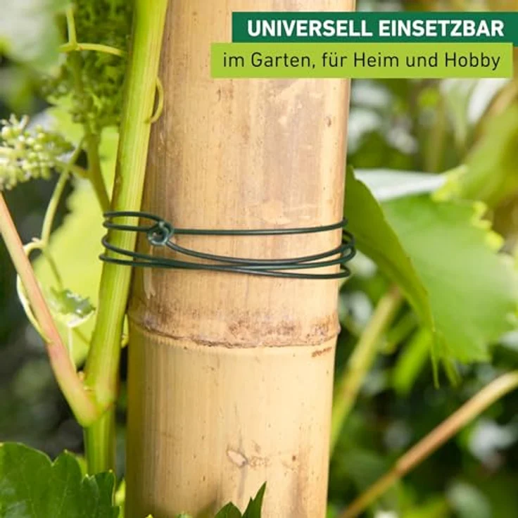 Windhager Gartendraht 60 m, 1,4 mm, grün, verzinkt mit Kunststoffummantelung, wetterbeständig und pflegeleicht – Bild 2