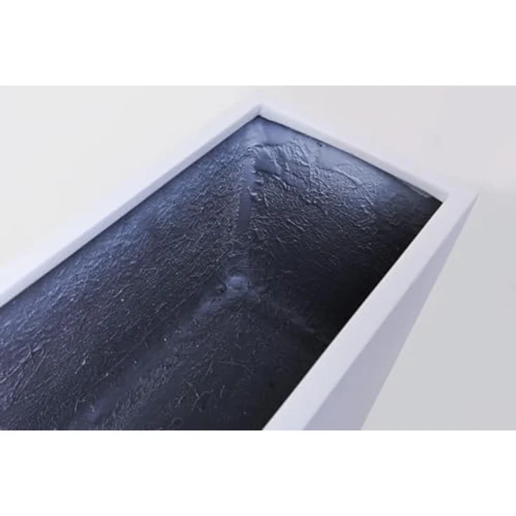 VIVANNO Pflanzkübel Fiberglas ELEMENTO auf Rollen, weiß matt, 88x30x75 cm, ideal als Raumteiler und Sichtschutz – Bild 4