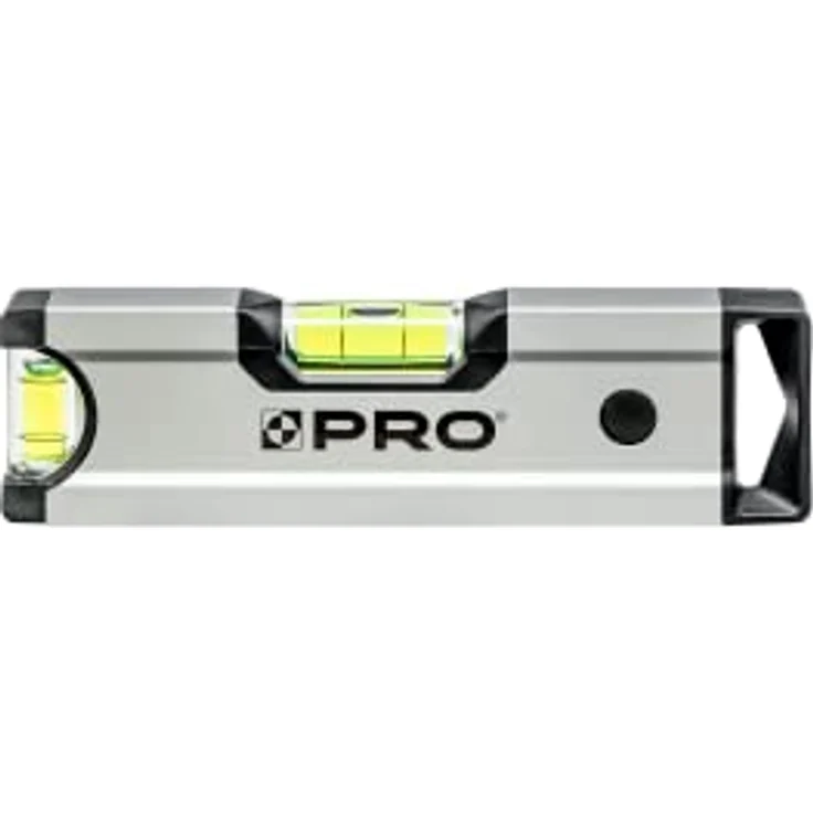 PRO PRO600 Mini Wasserwaage mit Magneten 17cm Eloxiert - Härte 9 auf der Mohs Skala - Ergonomisches Profil und ERS+ Anti Shock Absorber, Silber - Preisvergleich – Bild 1