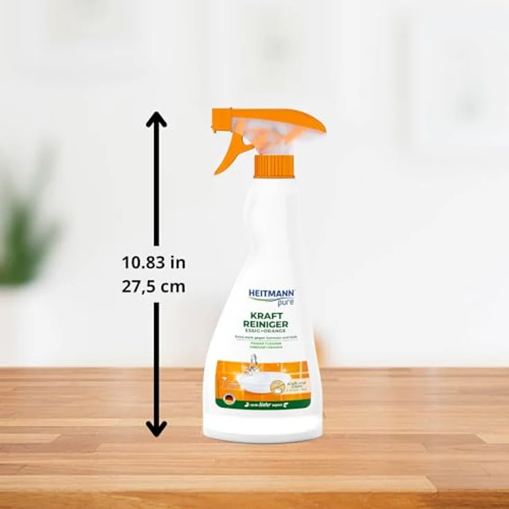 HEITMANN Kraft-Reiniger Essig+Orange, 500ml, entfernt Schmutz und Kalk für Bad und Küche – Bild 2