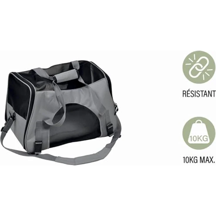 Love Story Tiertransportbox, grau, 48 cm, wasserdichtes Oxford-Gewebe, für Katzen und kleine Hunde – Bild 3