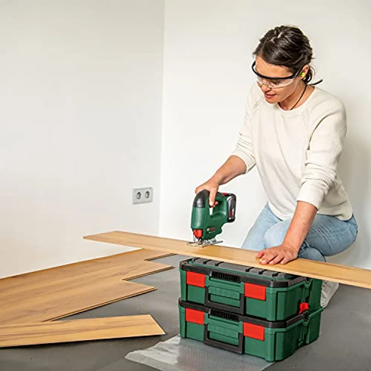Bosch Akku Stichsäge EasySaw 18V-70 (2,0 Ah Akku, 18 Volt System, mit 1 Stichsägeblatt, Ladegerät AL 18V-20, im Karton) – Bild 4
