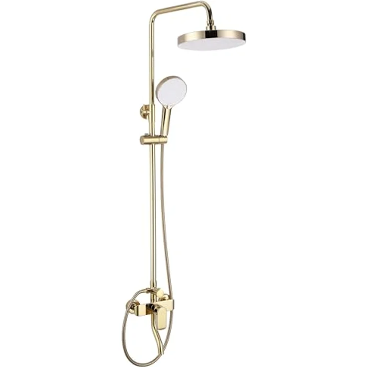 Rea Duschsystem BLOOM GOLD, Duschset mit Messingarmatur und drei Funktionen, gold – Bild 3