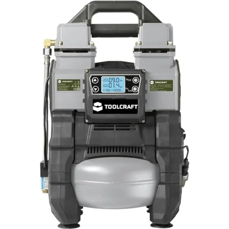 Toolcraft, Kompressor, Druckluftkompressor 12 VDC, 18 VDC/ 230 VAC 9 bar (9 Bar) – Bild 2