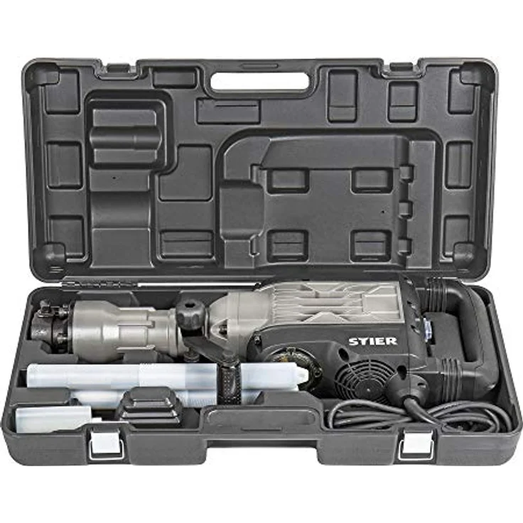STIER Abbruchhammer SAH2000, 1700 W, 50 J, 2000 Schläge/min, Sechskant Aufnahme, inkl. verstellbarem Handgriff und Ölstandkontrolle, Aluminiumgehäuse – Bild 3