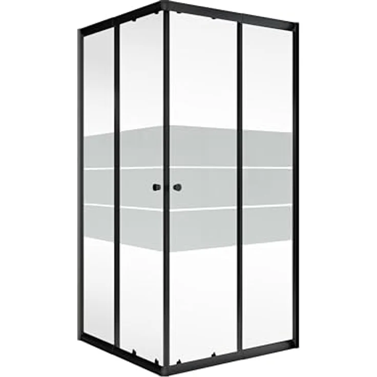 Schulte Duschkabine Sunny Eckeinstieg mit Schiebetüren, variabel von 75 - 90 cm, 180 cm, Montage auf Duschwanne oder Fliese, 4 mm Sicherheitsglas – Bild 3