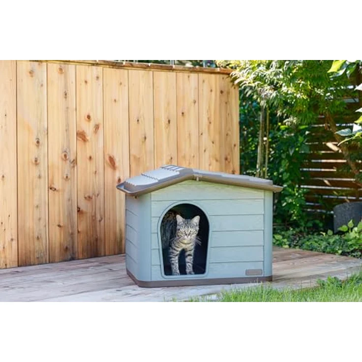 Kerbl Stand Hundekorb Grau, 100% recycelter Material für Außenanwendungen – Bild 3