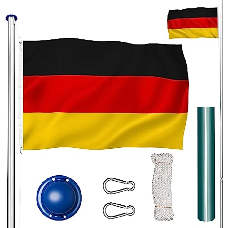 Aluminium Fahnenmast + Deutschlandfahne