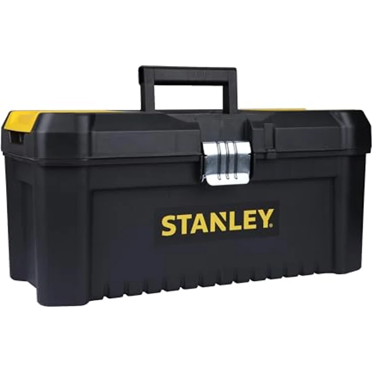 Stanley Werkzeugbox - Werkzeugkasten (16'', 20x19,5x41cm, Werkzeugkoffer mit Metallschließen, stabiler Organizer aus Kunststoff für diverse Werkzeuge, Koffer mit entnehmbarer Trage) STST1-75518 – Bild 2