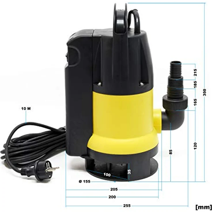 Wiltec Schmutzwasserpumpe 8000 l/h 400 W, max. Förderhöhe 5 m, Fremdkörper bis Ø 35 mm, robuste Konstruktion, vielseitige Anwendungsmöglichkeiten – Bild 2