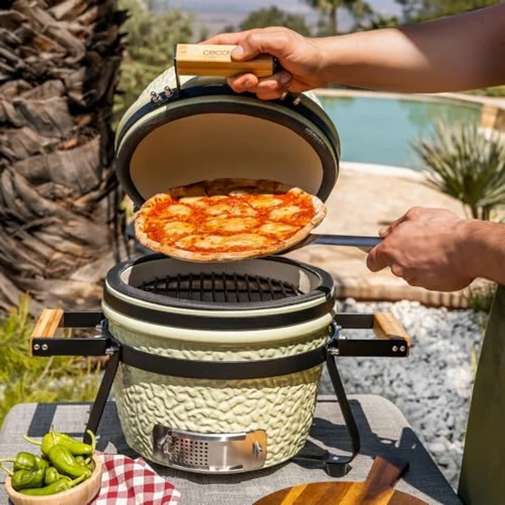 Cecotec Keramikgrill DragonFire 3200, Holzkohlegrill mit 32 cm Durchmesser, für Temperaturen bis 1000 ºC, integriertes Thermometer, hermetische Kammer, Räuchern und Backen – Bild 5