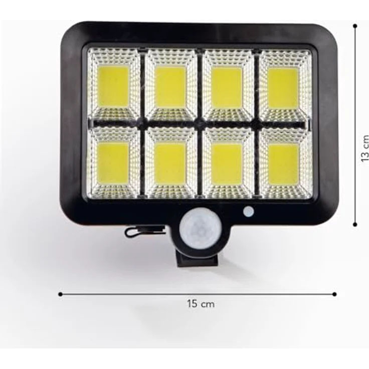 EASYmaxx Bewegungsmelder Solar-Strahler, 300 Lumen mit 8 COB-LEDs, mit Fernbedienung und Dämmerungssensor – Bild 7