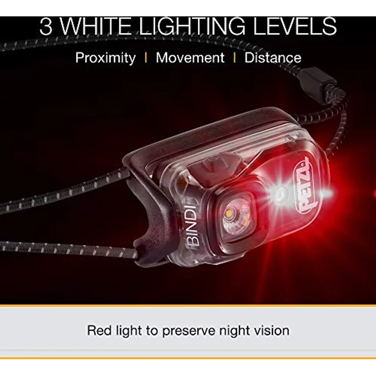 PETZL - Stirnlampe BINDI - Unisex, Schwarz, Einheitsgröße – Bild 4