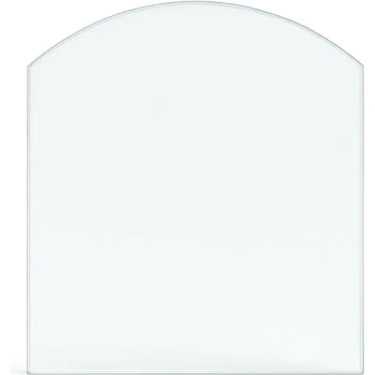 FEUER CAMPUS Funkenschutzplatte Glas Segmentbogen 110×85×0,6 cm ESG, hitzebeständige Kamin Bodenplatte für kleine Öfen, bruchsicherer Schutz mit unauffälliger Optik – Bild 1