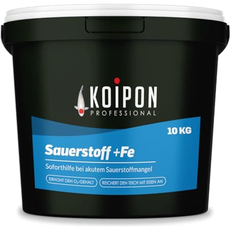 KOIPON Sauerstoff +FE 10 kg Aktivsauerstoff, für akuten Sauerstoffmangel im Teich, biologisch unbedenklich, Eisenanreicherung, reduziert Teichschlamm – Bild 1