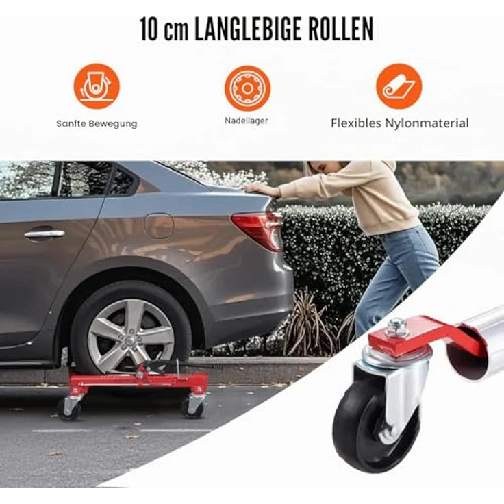 VEVOR Radwagen 680 kg Tragkraft, Rangierroller mit Ratschenfunktion für PKW und SUV, ideal zum Manövrieren auf engem Raum – Bild 5