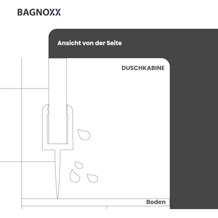 Bagnoxx Schleiflippendichtung für Dusche, 1m für 6mm Glas, transparent, UV-beständig und schimmelresistent – Bild 5