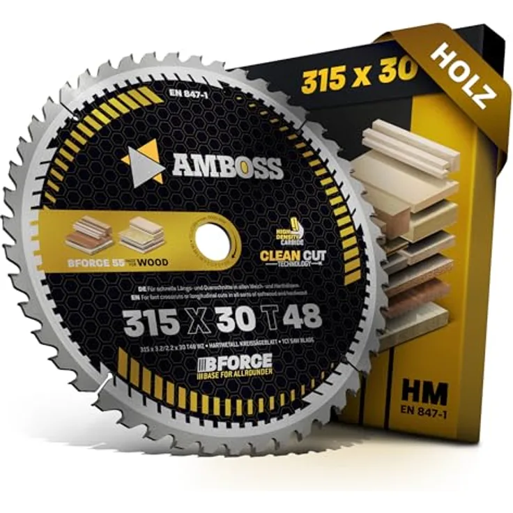 Amboss Werkzeuge HM Kreissägeblatt 315x30 Z48 Wechselzahn für Holz - Allround, passend zu Atika HT 315, Metabo TKHS 315, Holzstar FKS 315, Makita 2712, Scheppach TS315, TS315GT, TS4010 uvm.