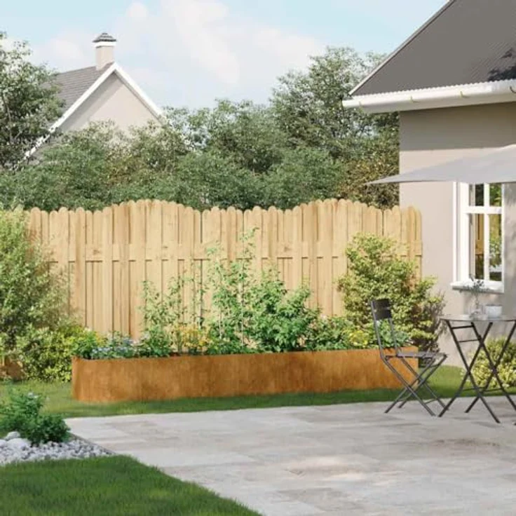 vidaXL Pflanzkübel Rostig 280x40x40 cm Wetterfester Stahl, Garten-Garten-Pflanzkübel, Hochbeet - in markantem Braun – Bild 3