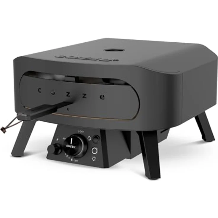 Cozze® Gas-Pizzaofen Classic Black Edition 13, inkl. Pizzastein, Backtemperatur bis 630°C, Grillfläche 34.5 x 34.5 cm, Gerätemaße 50 x 50 x 29.5 cm, schwarz – Bild 3