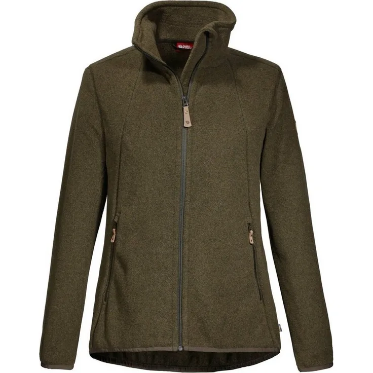 Fjällräven Damen Fleecejacke Stina, meliert aus recyceltem Polyester, Regular Fit, blau