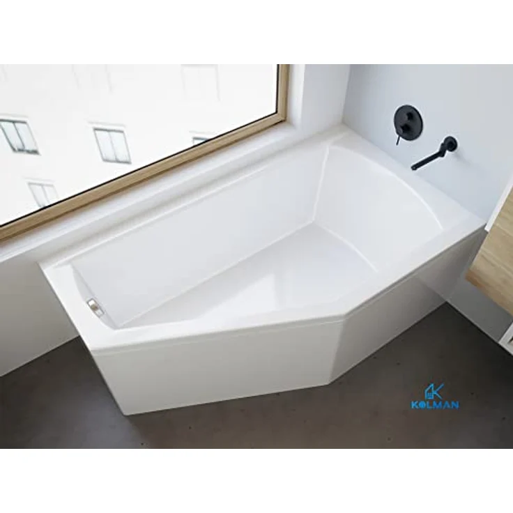 KOLMAN SELENA Eckbadewanne 150x90 Rechts mit AcrylSchürze und Ablaufgarnitur, 4in1 Komplettset, Reinweiß, EU-hergestellt – Bild 2