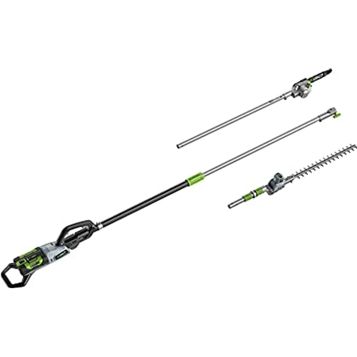 EGO PPCX1000 Teleskopgeräte-Set, Akku-Heckenschneider mit Teleskopstange bis 4 m, Hochentasteraufsatz PSX2500 und Heckenscherenaufsatz PTX5100, bürstenloser Motor – Bild 1