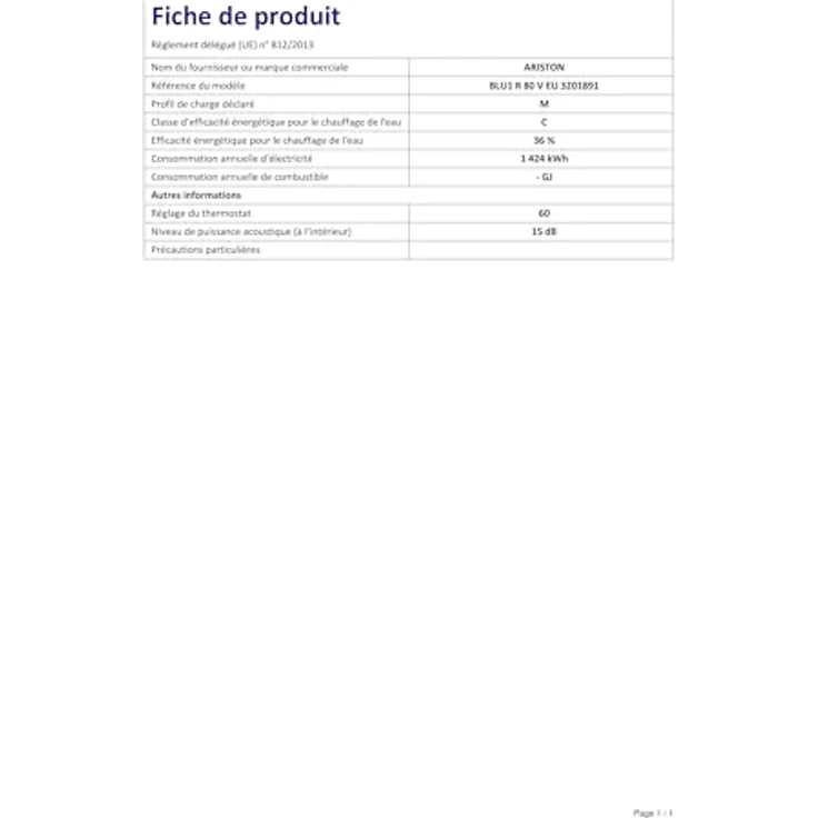 Ariston Elektro-Warmwasserbereiter Blu1 R, 80 Liter, 1,5 kW, Wasserplus Technologie, vertikale Temperatureinstellung, Made in Italy – Bild 3