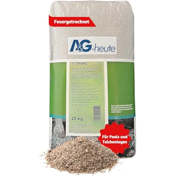 Min2C 25kg Filtersand Körnung 1.0-1.6mm Poolfilter Teichfilter Quarzsand für Sandfilteranlagen Feuergetrocknet - A&g-heute – Bild 2